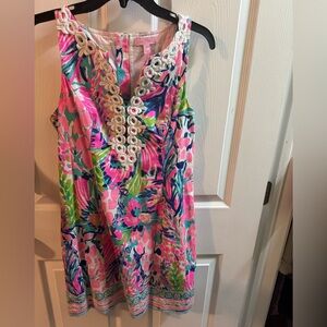 Lilly Pulitzer Pink and Blue Floral Midi Dress